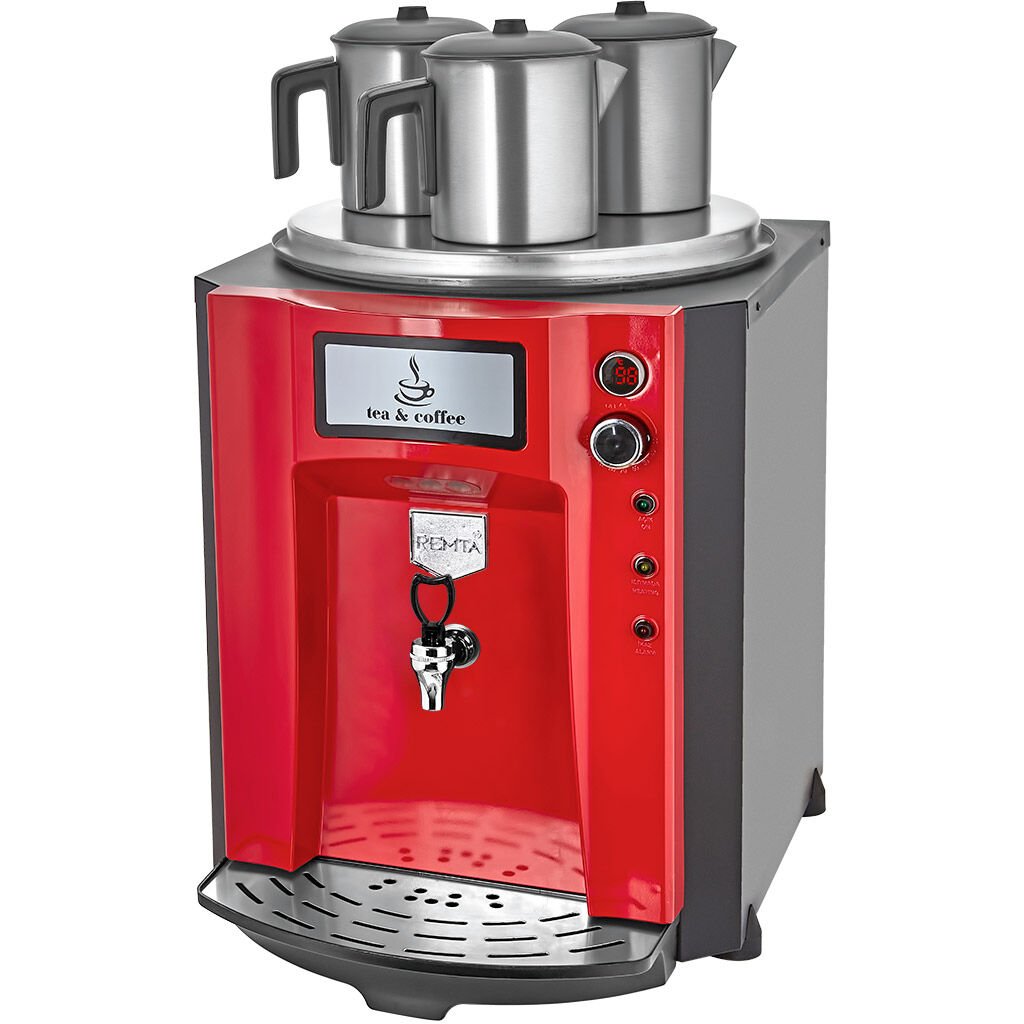 Remta 3 Demlikli 40 lt Premium Jumbo Çay Makinesi - DE10P Kırmızı