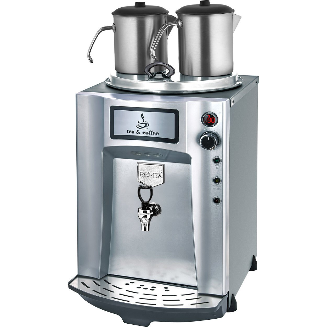 Remta 2 Demlikli 23 lt Premium Jumbo Çay Makinesi Şamandıralı - DE11SP Gri