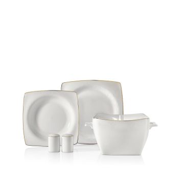 Korkmaz Bone Selection 60 Parça Kare Yemek Takımı A8433