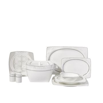 Korkmaz Bone Selection 60 Parça Kare Yemek Takımı A8437