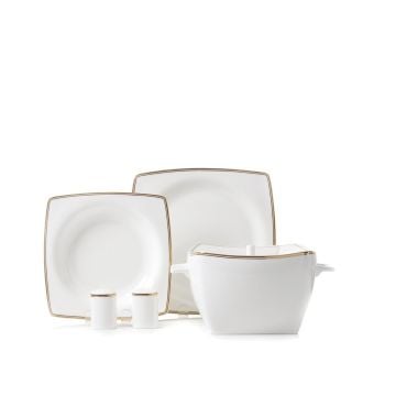 Korkmaz Bone Selection 60 Parça Kare Yemek Takımı A8438