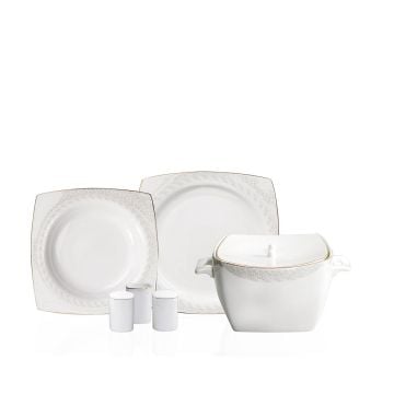 Korkmaz Bone Selection 60 Parça Kare Yemek Takımı A8451
