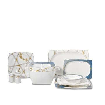 Korkmaz Bone Selection 60 Parça Kare Yemek Takımı A8454