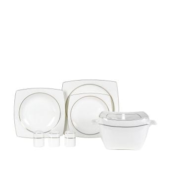 Korkmaz Bone Collection 60 Parça Kare Yemek Takımı A8460
