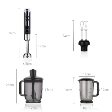 Korkmaz Mia Mega Siyah/Krom Blender Set A447-12