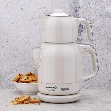 Korkmaz Çaytema Elekt. Çaydanlık Vanilya/Krom 1.7 lt A331-08