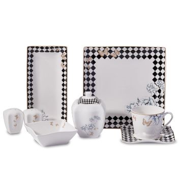 Korkmaz Link Collection 28 Parça Kare Kahvaltı Takımı A8573
