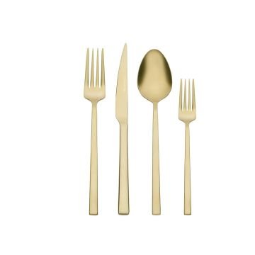 Korkmaz Lora Satin Gold 24 Parça Çatal Kaşık Bıçak Seti A2487