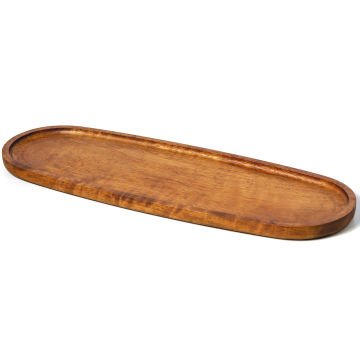 GRV-1800 Groovy İroko Oval Sunum Tahta - 47×16,5×2 cm