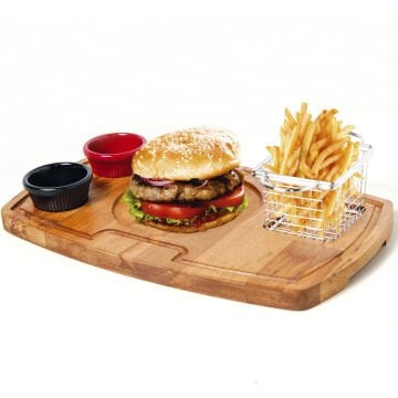 GRV-1804 Groovy Burger Servis Sunum Tahtası - 38×22,5×2 cm